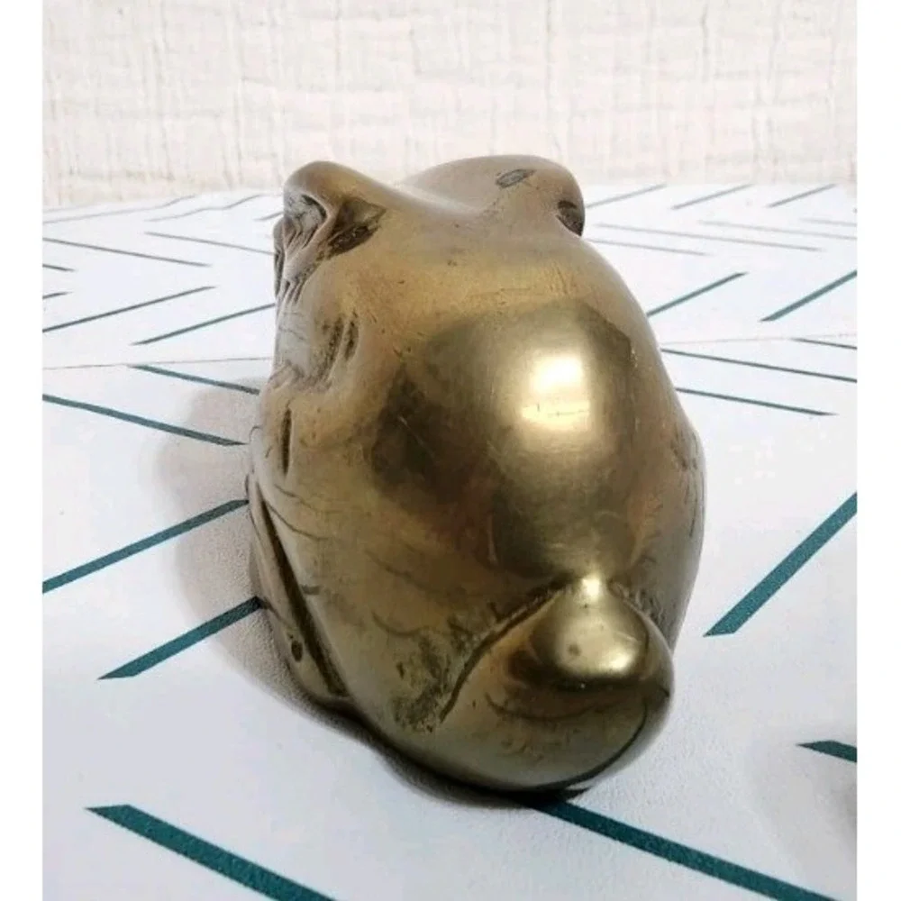 Vintage Brass Bunny Rabbit Figure Statue‎ Paper Weight Desk Ornament MCM